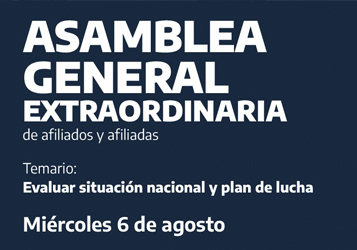 ASAMBLEA GENERAL EXTRAORDINARIA EL MIÉRCOLES 6