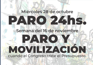 PARO EL MIÉRCOLES Y ESTADO DE ALERTA POR EL PRESUPUESTO